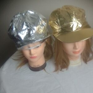 Silver and Gold Metallic Caps